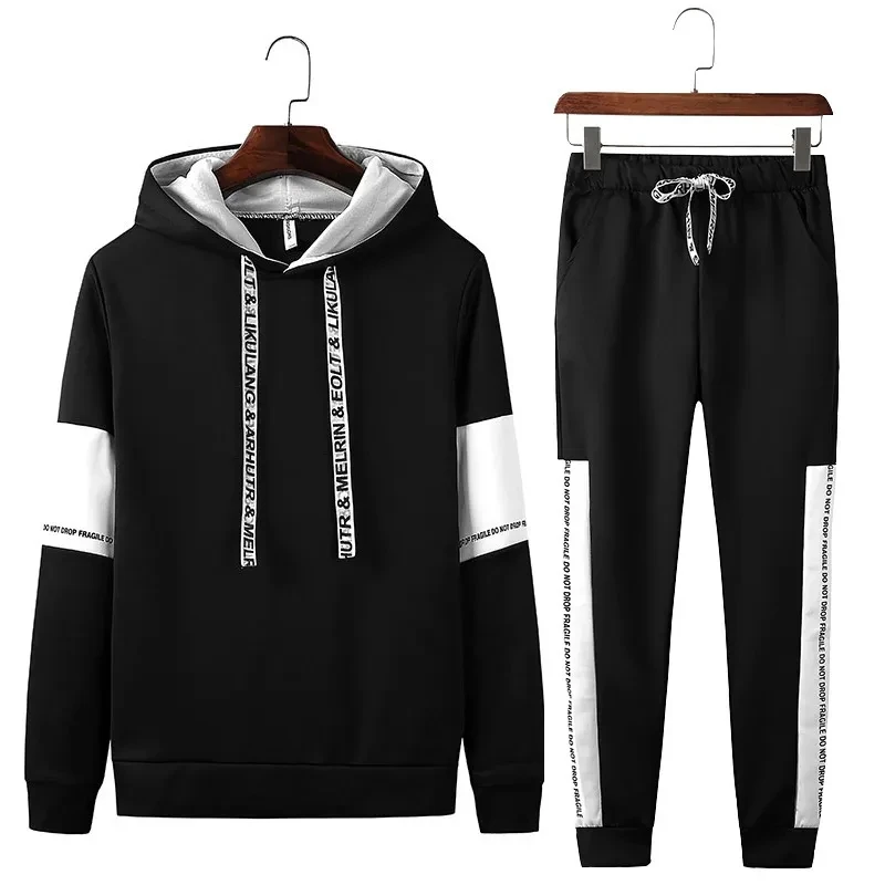 Men Tracksuit 2023 Two Piece Sets Man Hooded Sweatshirts Pullover Tracksuit Autumn Winter Jogging Suit Men Hoodies Men Clothing