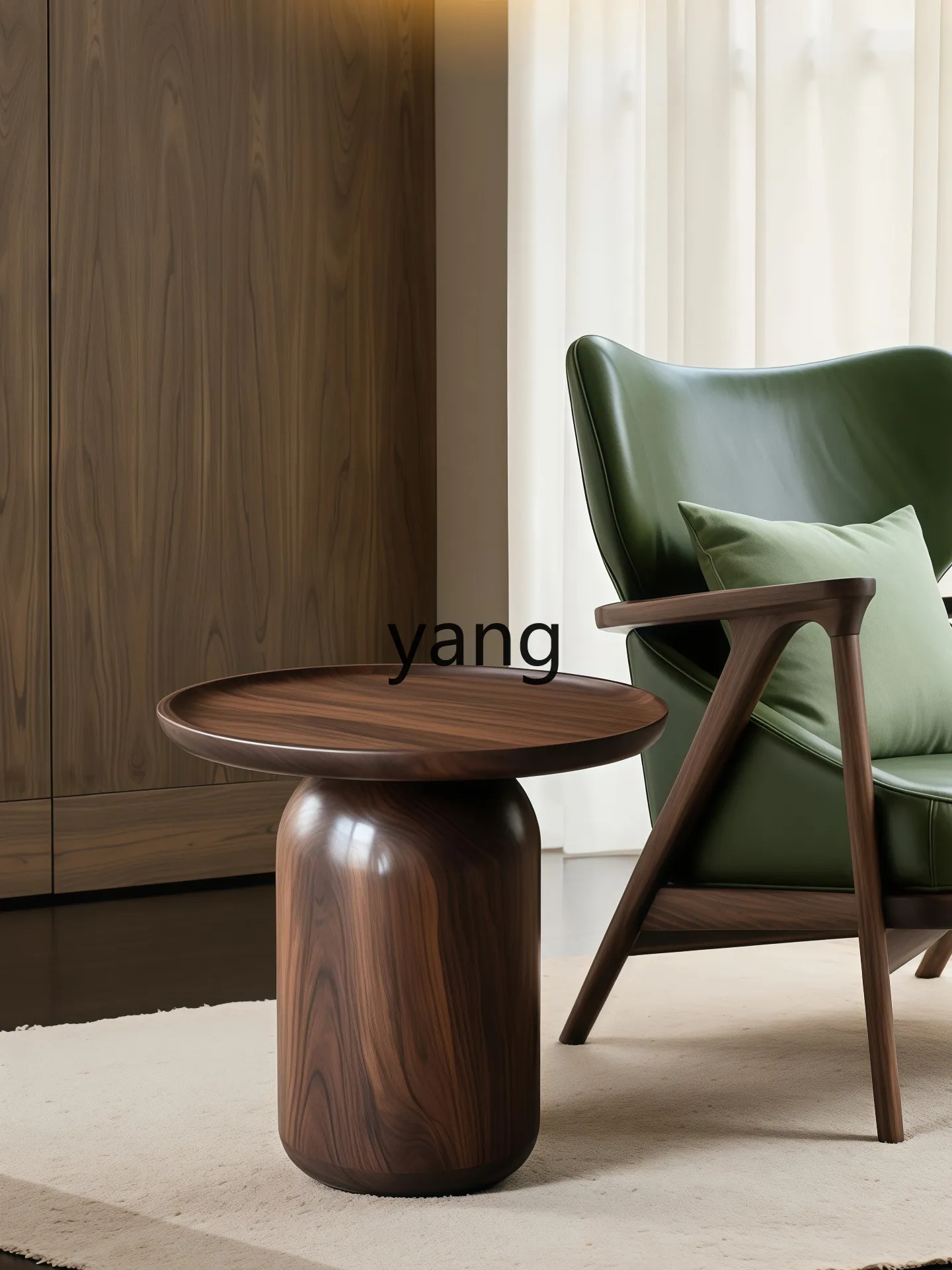 LMM black walnut premium solid wood balcony table small coffee table
