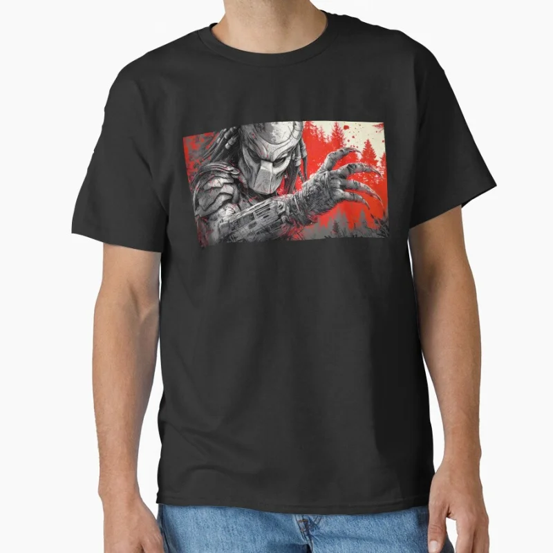 

Predator Yautja Jungle Hunter 80s Retro Horror movie Predators Alien Warrior Scary Halloween Gift T shirt large size Tops S-6XL