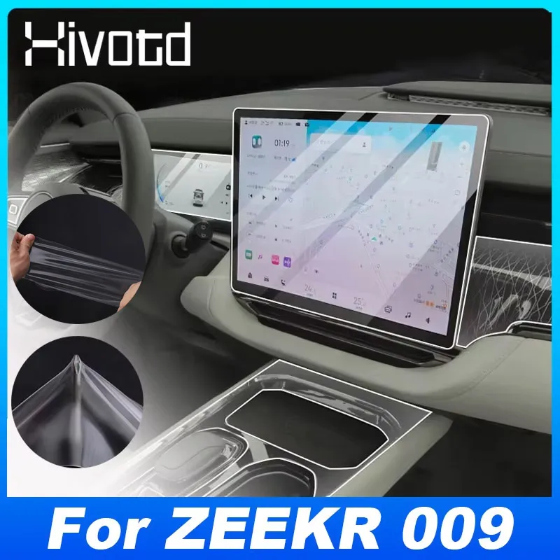 

Hivotd For ZEEKR 009 WE ME 2024 TPU Central Console Film Stickers Anti-scratch Dashboard Navigation Screen Protector Inner Parts