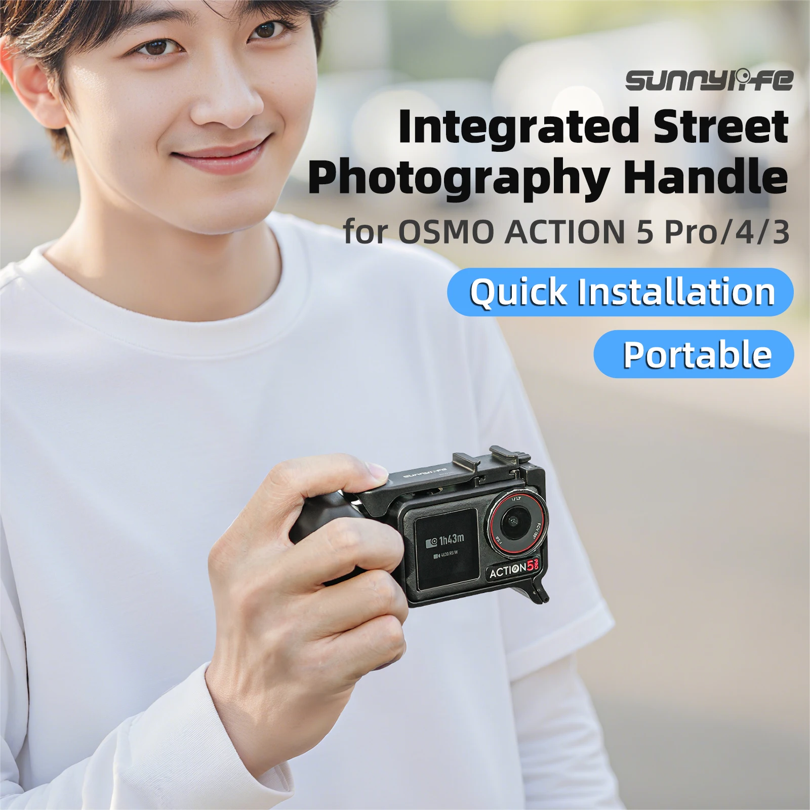 

for DJI OSMO Action 5 Pro/4/3 Integrated Street Shot Handle Frame Camera Protective Accessories Enhanced Grip Experience