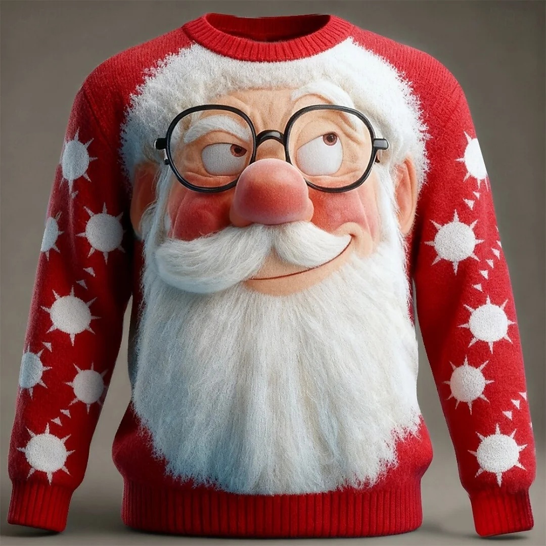 

Christmas Santa Claus Men's Hoodies Long Sleeve Pullover Fashion Street Casual Round Neck Holiday Party Oversized Men's Clothing