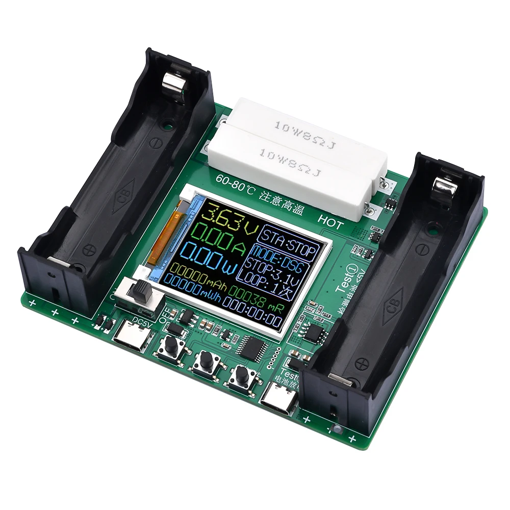 Type-C LCD Display 18650 Lithium Battery Capacity Tester MAh MWh Digital Battery Power Detector Module 18650 Battery Tester