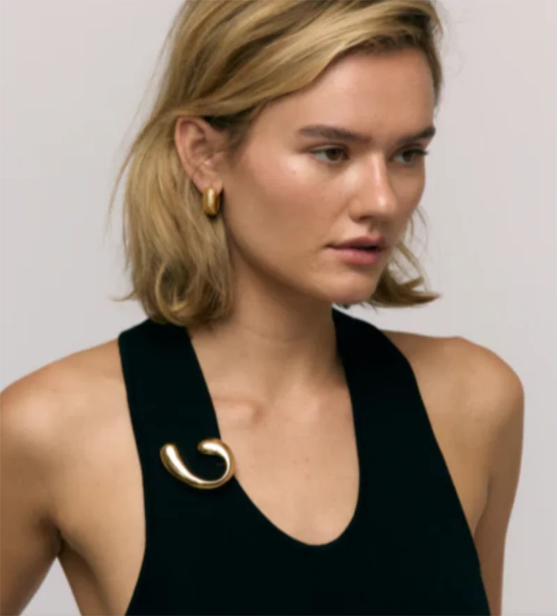 Minimalistische geometrische Damen-Brosche, wasserdicht, modernes Design, modisches Accessoire für den täglichen Gebrauch