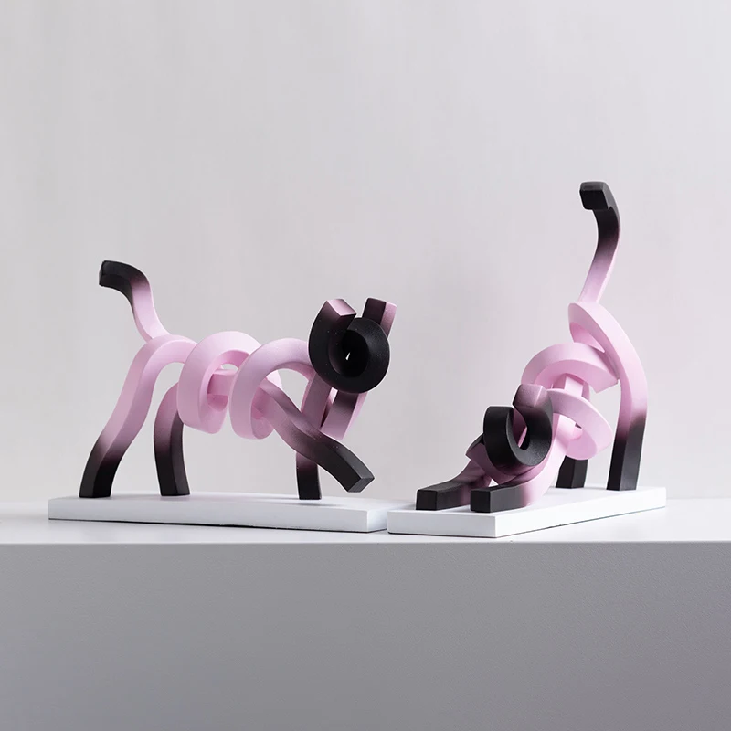 Nordic Room Decor Lazy Cat Animal Figurine Resin Crafts Sculpture Desktop Decoration Home Artwork Cartoon Statue Creative Gifts