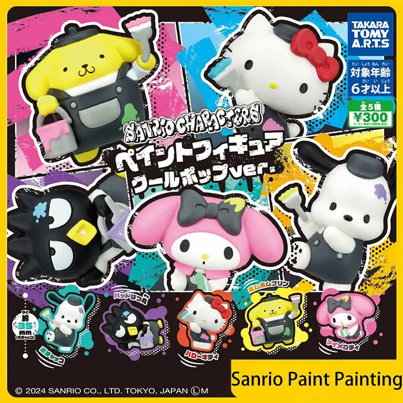 

5 шт./компл., оригинальная кукла TOMY Sanrio для рисования и кисти, витое яйцо, Hellokitty, аниме, экшн-фигурка, модель, игрушки, подарок на день рождения
