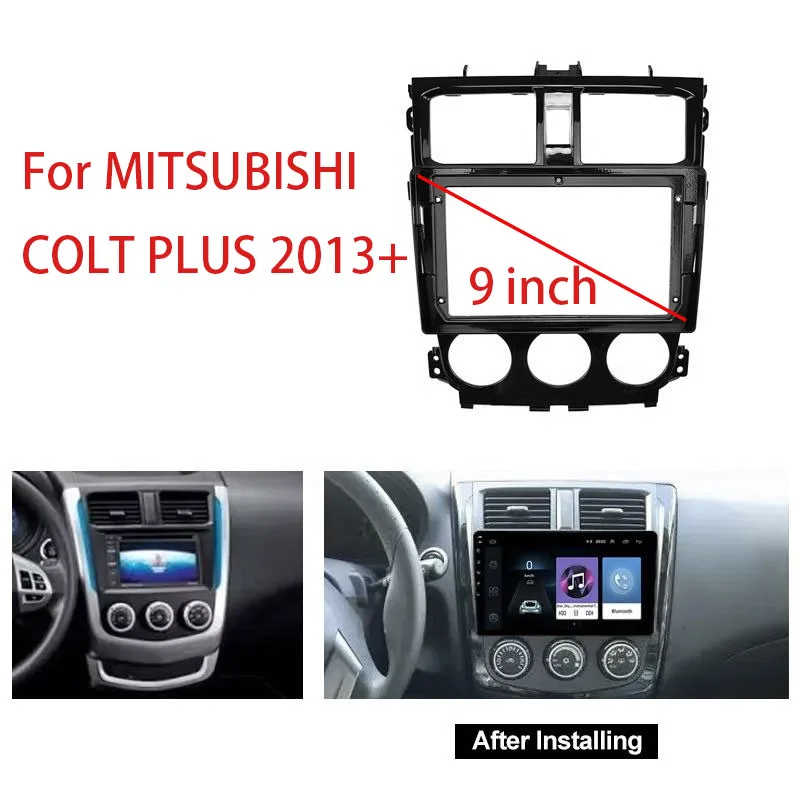 Car Audio 9 Inch Big Screen DVD Fascia Frame Adapter For Mitsubishi Colt plus 2013+ 2Din Dash Installation Panel Frame Kit