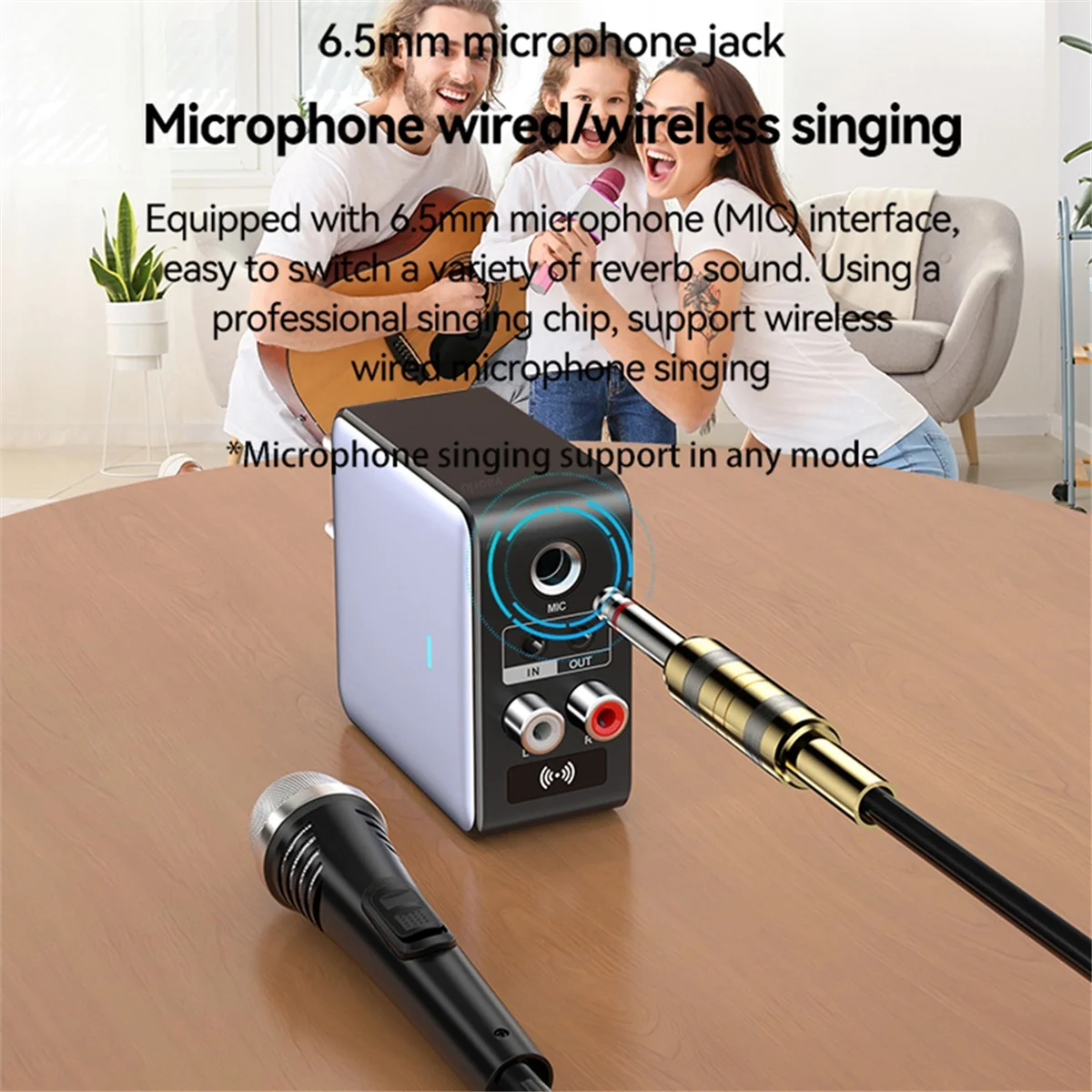 New Bluetooth 5.3 Audio Transmitter Receiver 3.5mm AUX//p.TF/USB Karaoke HIFI Stereo Wireless Adapter-EU Plug