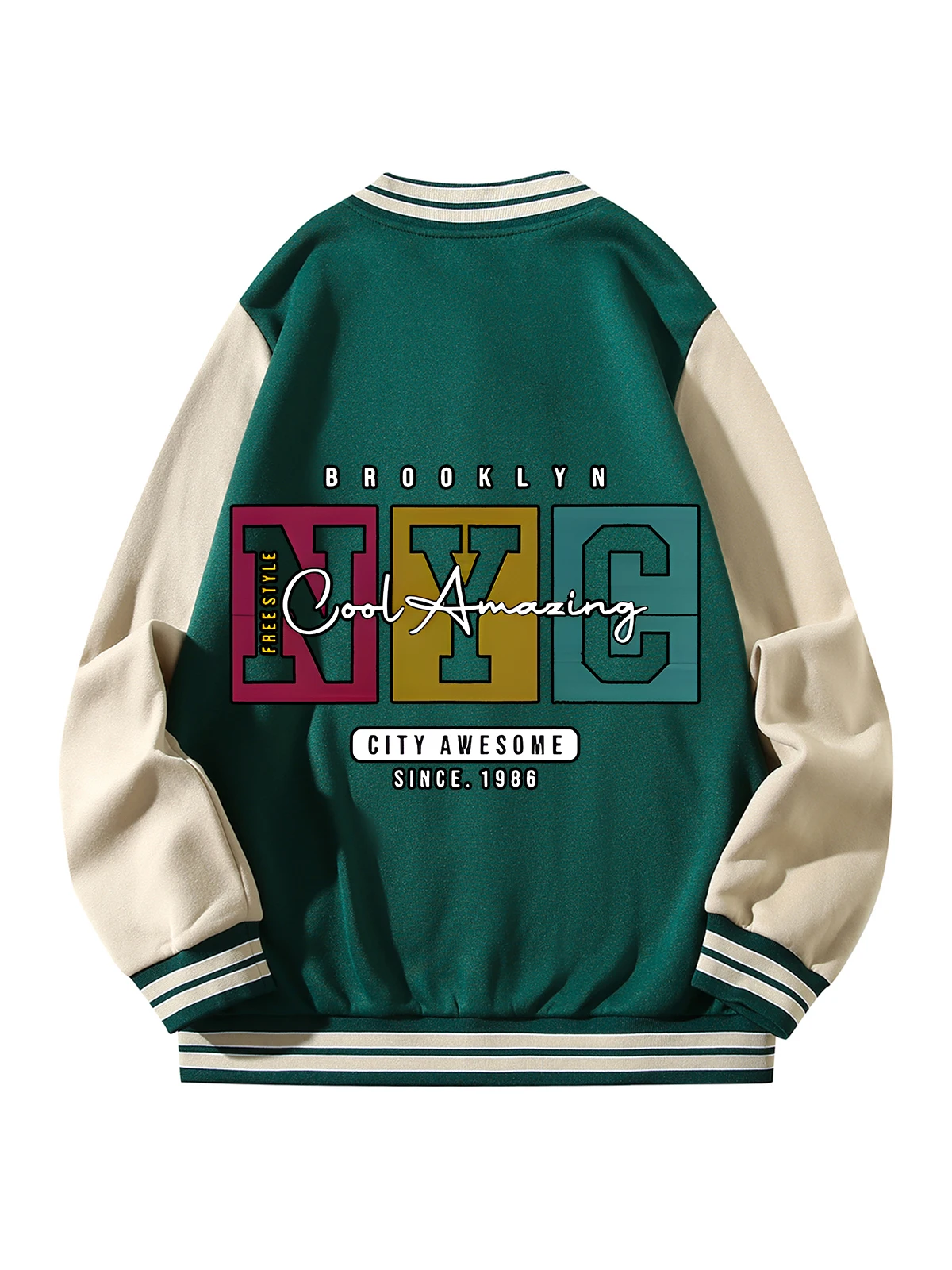 

Черная, синяя, зеленая куртка с двусторонним принтом, свободная бейсбольная куртка унисекс большого размера XS-XXL, уличное пальто, теплая флисовая мягкая куртка