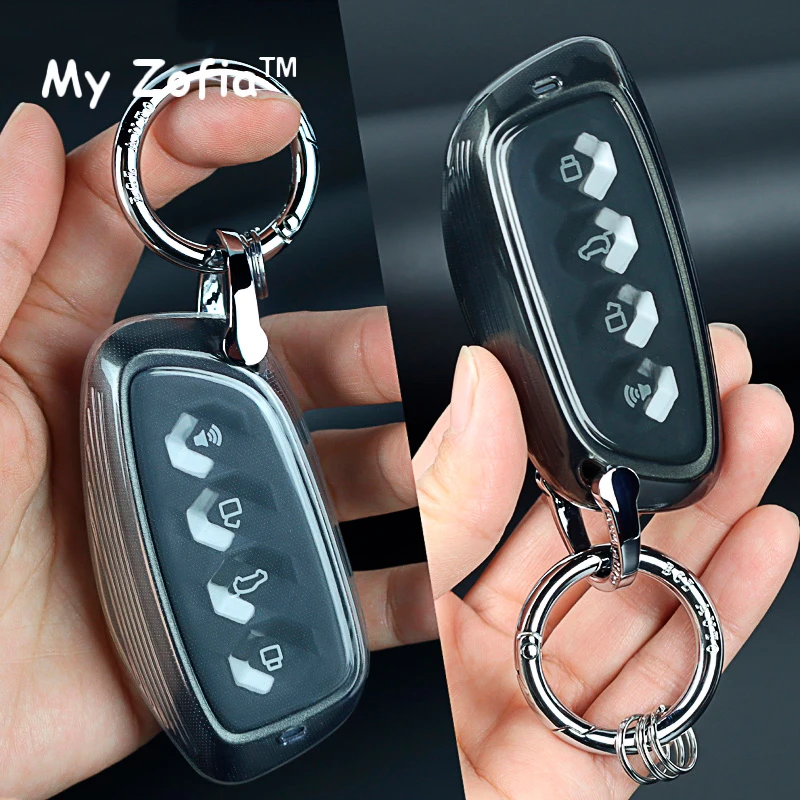 For Haval H9 2024 2025 New H9 Car Remote Key Case Keychain transparent translucency Cover Shell Protect Key Holder Accessories