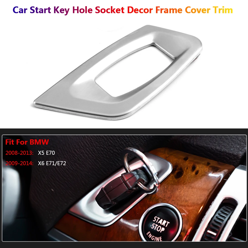 

Stainless Steel Car Start Key Hole Socket Frame Cover Trim For BMW X5 X6 E70 E71 E72 Interior Decoration Accesoire Voiture Auto