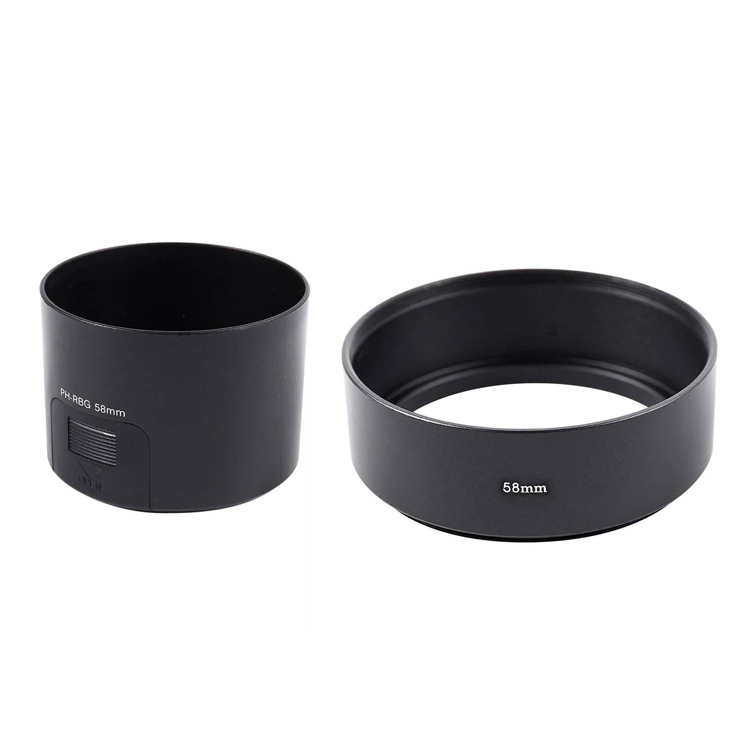 Retail 2 Pcs Black Lens Hood: 1 Pcs PH-RBG 58Mm Lens Hood, For Pentax SMCP-DA 55-300Mm F/4-5.8 ED & 1 Pcs 58Mm Mount Standard Me