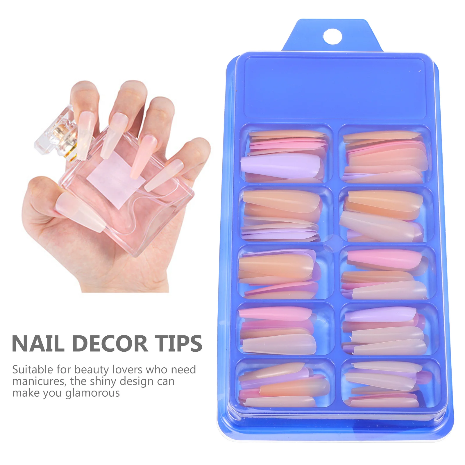 

2 Boxes Ballet Press on Nails Flat Tip Medium Length Solid Color Fake Nail Tips Artificial Nail Art Pieces Press on Nails