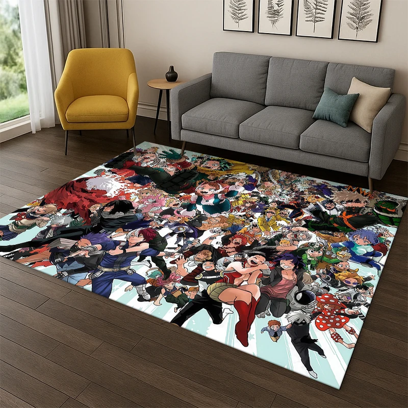 My Hero Academia Deku Bakugou Cartoon-Anime-Teppich für Schlafzimmer, Wohnzimmer, Sofa, Fußmatte, Heimdekoration, Kinderteppich, rutschfest