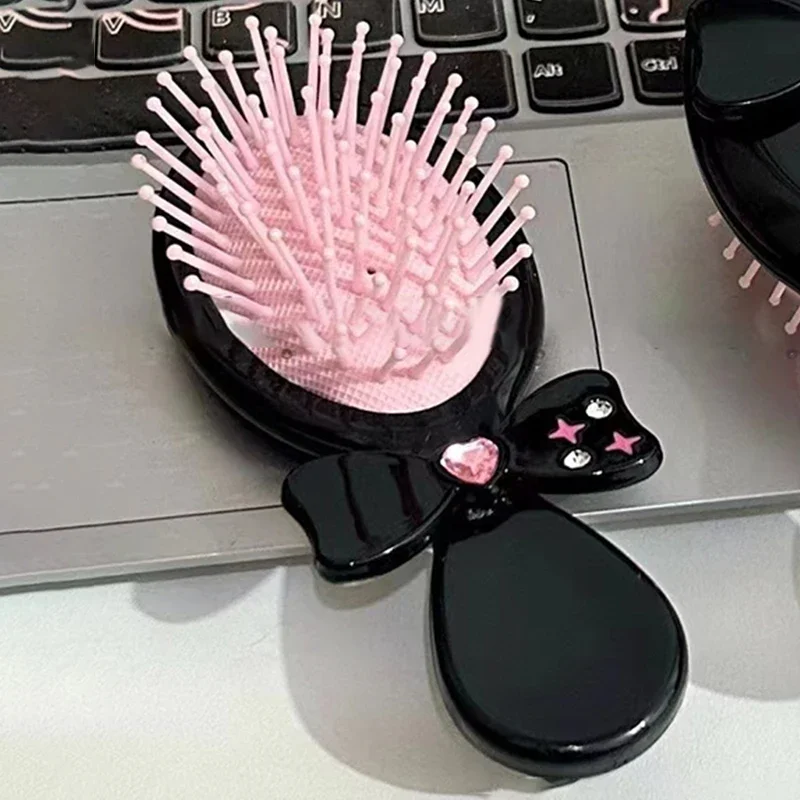 

Мультяшная воздушная расческа, антистатическая карманная щетка для волос с ручкой, инструмент для массажа кожи головы для гладких волос и кровообращения, расческа-бабочка