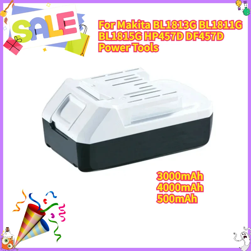 

High Quality 18V Li-ion Replacement Battery For Makita BL1813G BL1811G BL1815G Fit HP457D DF457D Power Drill Power Tools