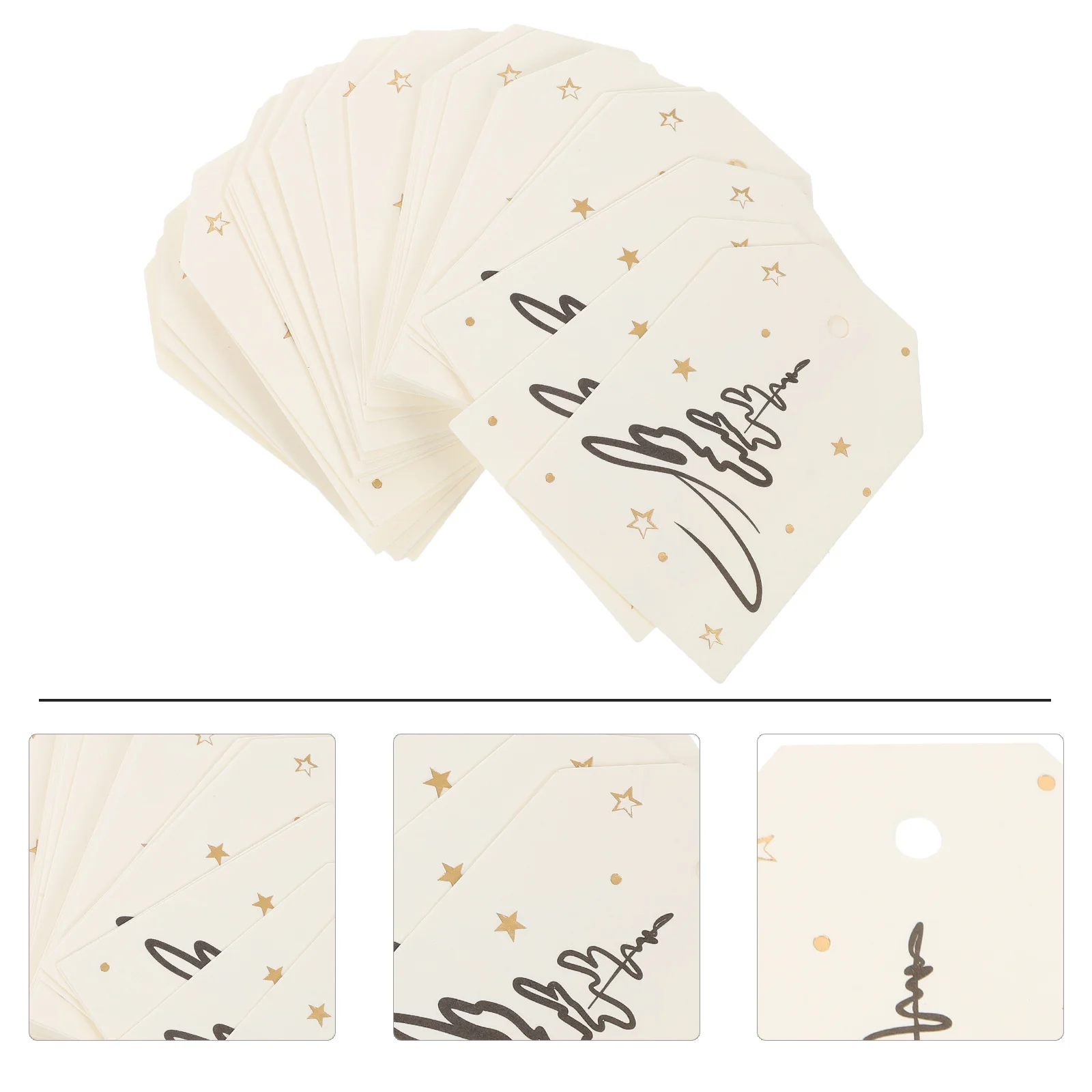 

200Pcs Christmas Cards Premium Craft Paper Gift Tags with Hole for Xmas Tree Ornament Holiday Greeting Card DIY Party Favors