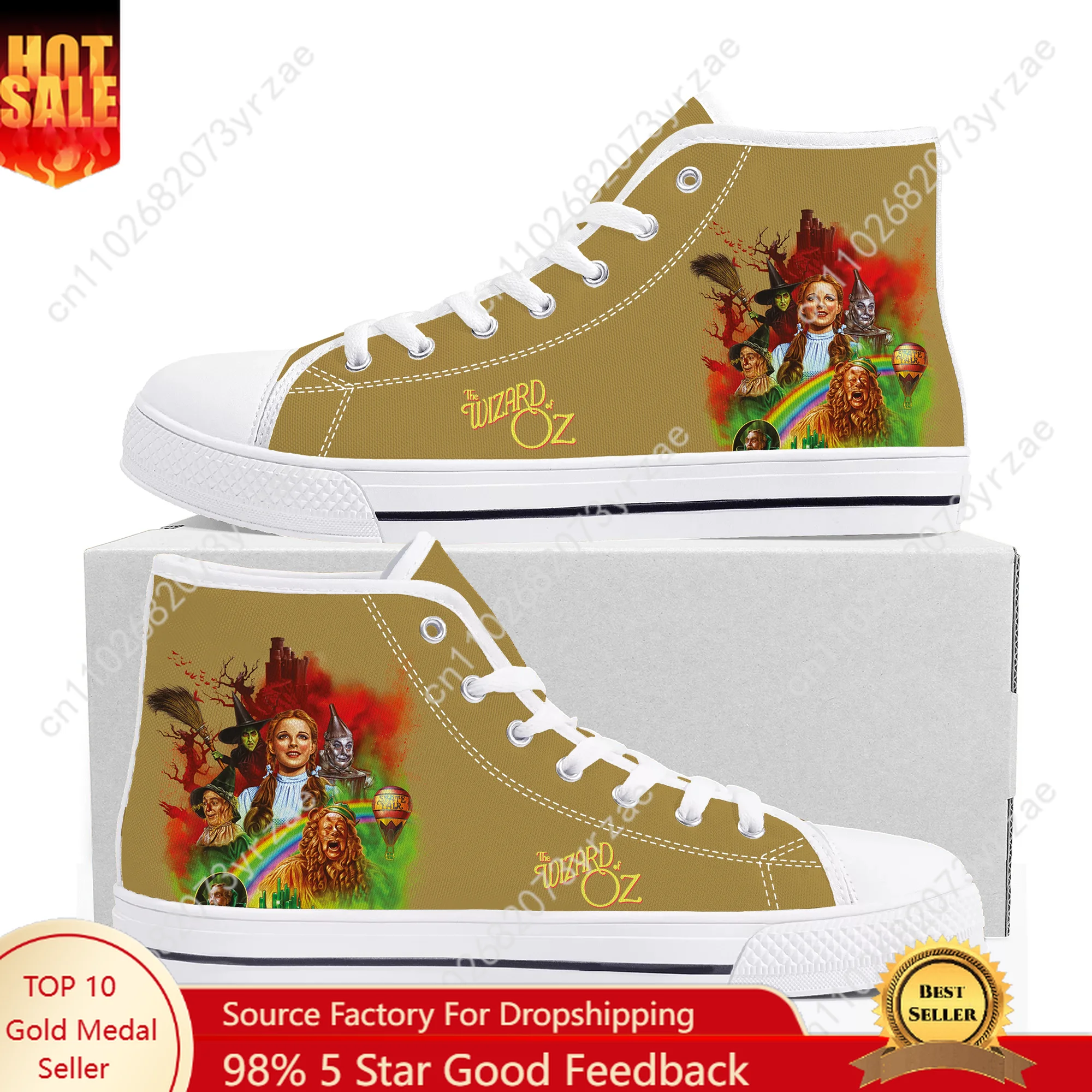 

The Wizard of Oz High Top High Quality Sneaker Mens Womens Teenager Canvas Sneaker Casual Fashion Patterns Shoe Customized Shoes