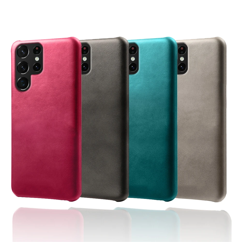 Luxury leather case for Samsung Galaxy S23 ultra, S22, S21, S20, Fe, plus, slim, hard pc case