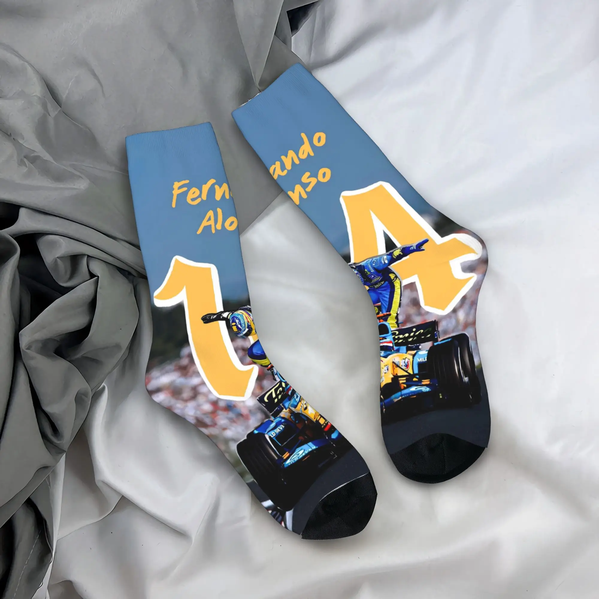 Fernandos Alonsos Racing Calze da uomo Calzini morbidi Harajuku Calzini invernali da corsa antiscivolo con grafica regalo