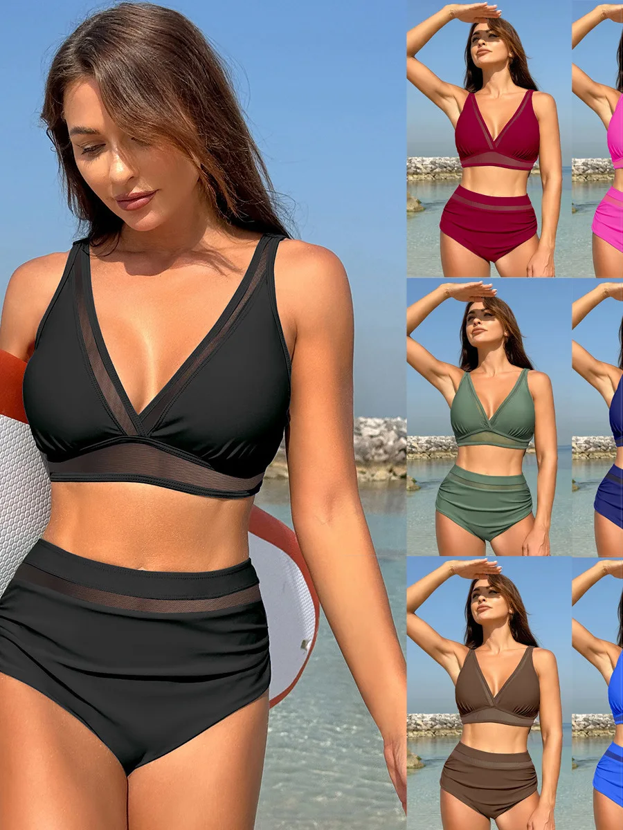 

2025 Sexy Bikini Swimsuit Sports Separate Cover up Beach Dress Swimming Fitness Fans Goods Other Brand with Chest Pad No Stee...