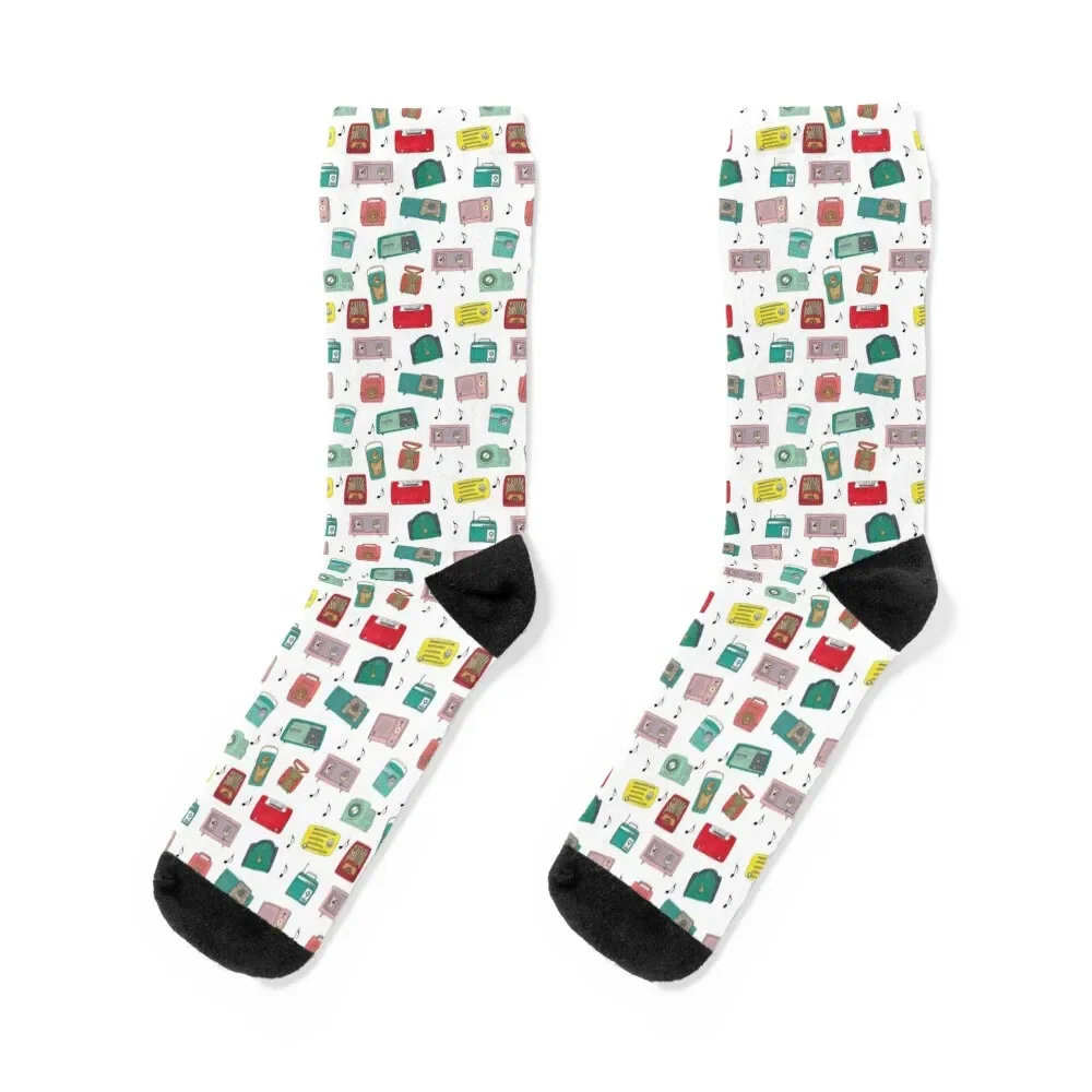 

Vintage Radios Socks man cotton sports stockings Socks For Girls Men's