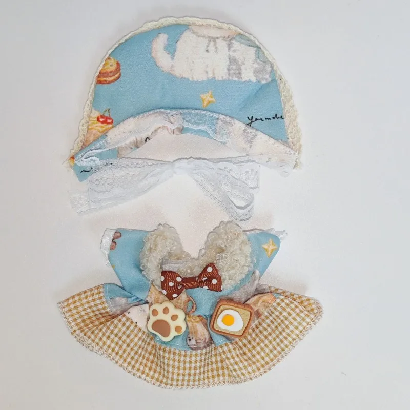 Süße Mini-Plüsch-Puppenkleidung, nur Outfit, Kleidungszubehör für 17 cm große Labubu-Puppen, Pullover, Kapuzenpullover, Kleidung, DIY-Kindergeschenke