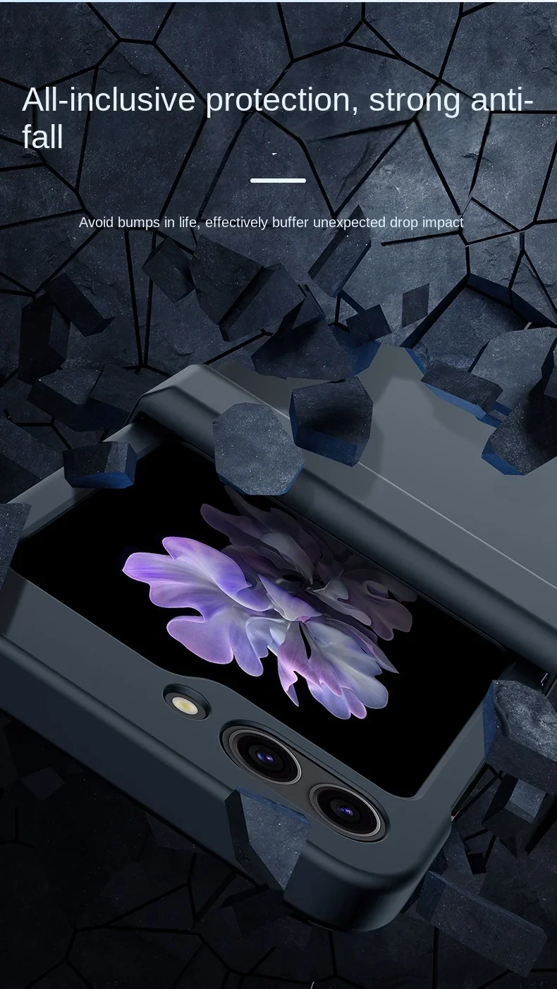 Hartschalen-Handyhülle mit angenehmer Haptik für Samsung Galaxy Z Flip 8 7 6 5 4 3 Flip6 Flip5 Flip4 Flip7 Scharnierschutz Stoßfeste Abdeckung – Detail 10