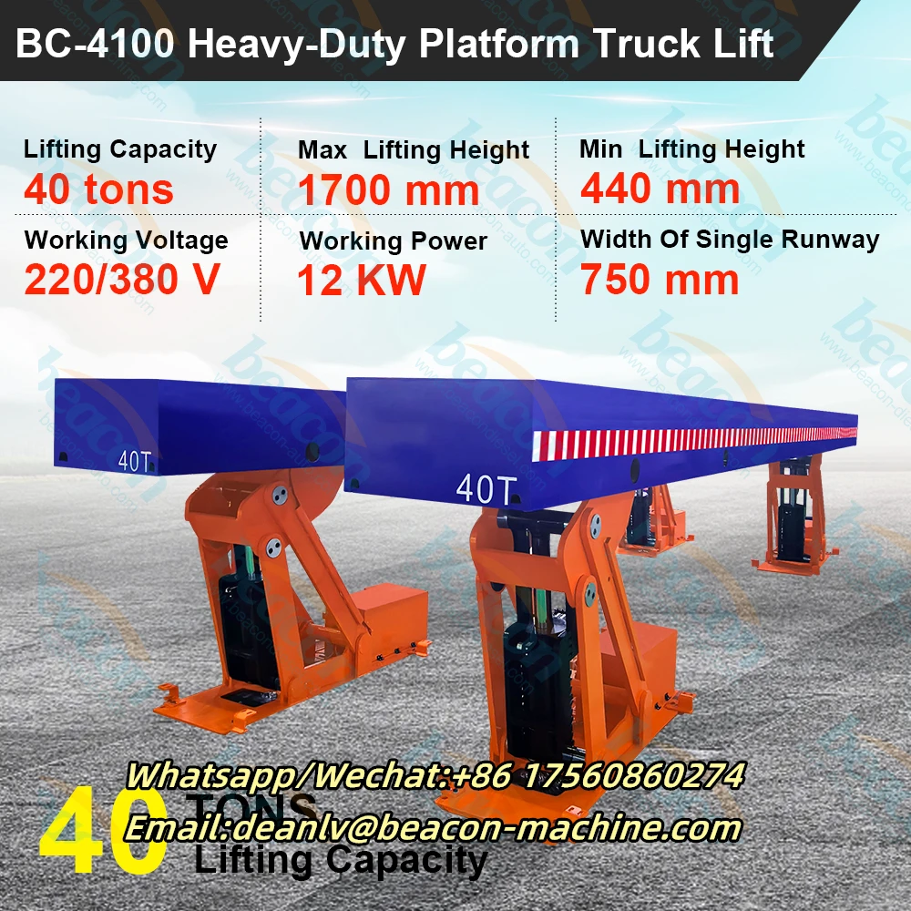 

BC-4100 40 Tons Wireless Charging Large Cheap Single Four Post Garage Mobile Car Hydraulic Lift Platform for Bus