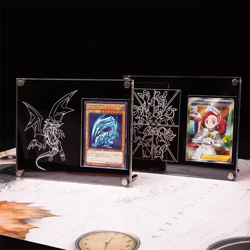 

Yu-Gi-Oh Pokemon Card Brick Eeveelution White Dragon Sports Trading Card High Transparent Thickened Acrylic Display Stand NoCard