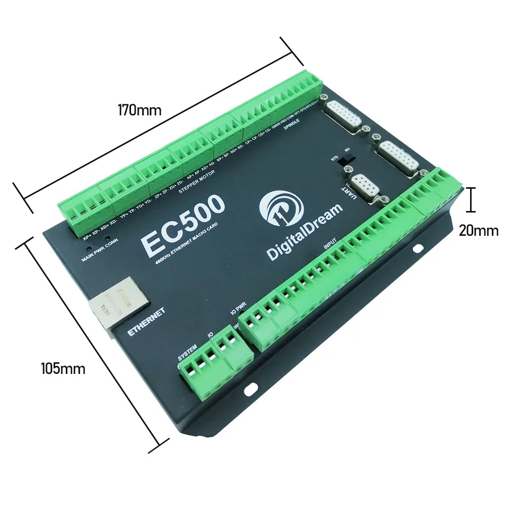 Ethernet EC500 NVEM 3 / 4 / 5 / 6 Axis Mach3 CNC Motion Controller Card Board