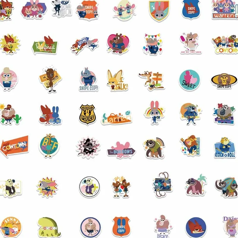 Disney Zootopia Sticker Account Notebook Campus Card Sticker Water Cup Bagage Scooter Waterdichte Stickers Decoratieve Leveranties
