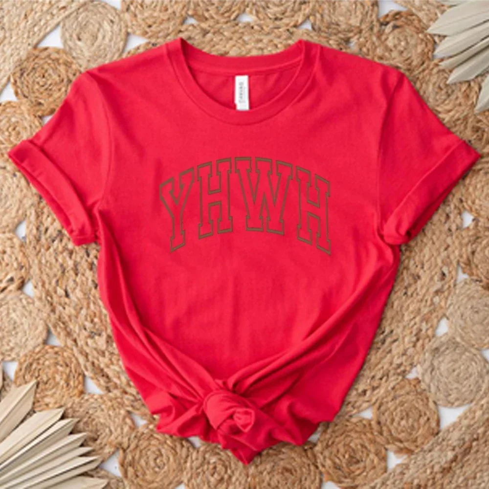 Varsity YHWH t-shirt chemise chrétienne vêtements chrétiens esthétiques YAHWEH haut jésus Streetwear Merch église t-shirt cadeau chrétien