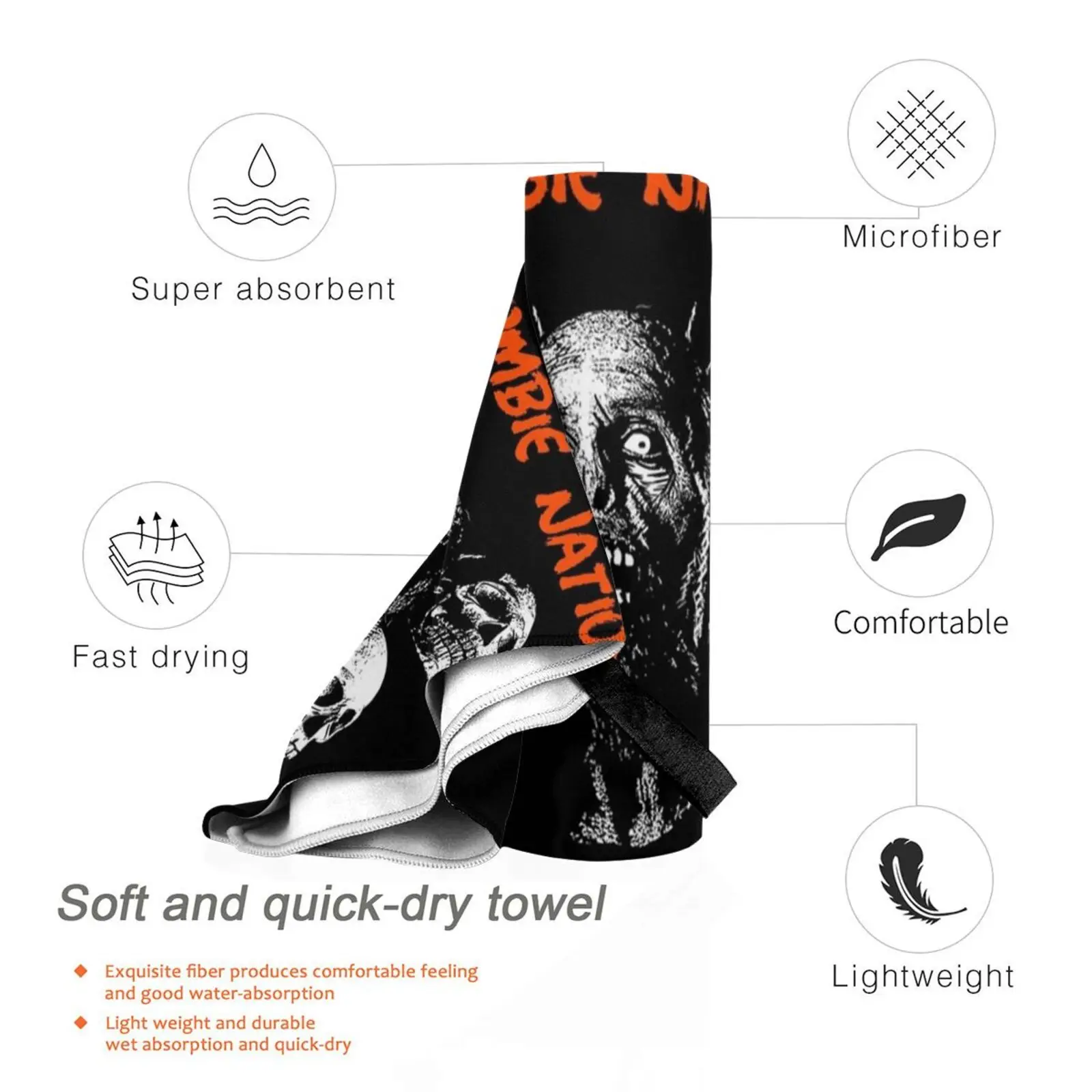 زومبي نيشن منشفة استحمام وسادة الشاطئ زومبي نيشن زومبي زومبي لاند فجر الموتى للهالوين 2020 #3