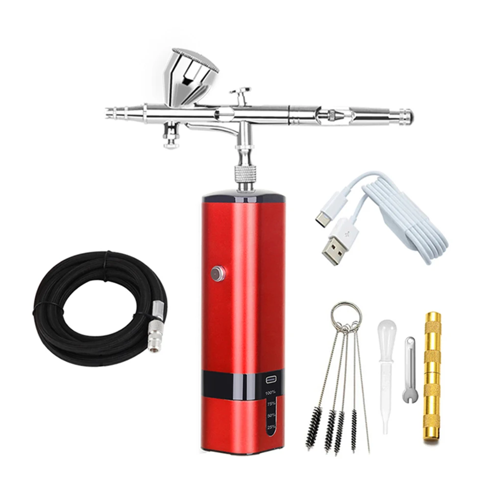 

Personal Cordless Airbrush Mini Air Compressor Kit Easy Use Noiseless Fog Mist Sprayer Facial Oxygen Machine Pneumatic Tool