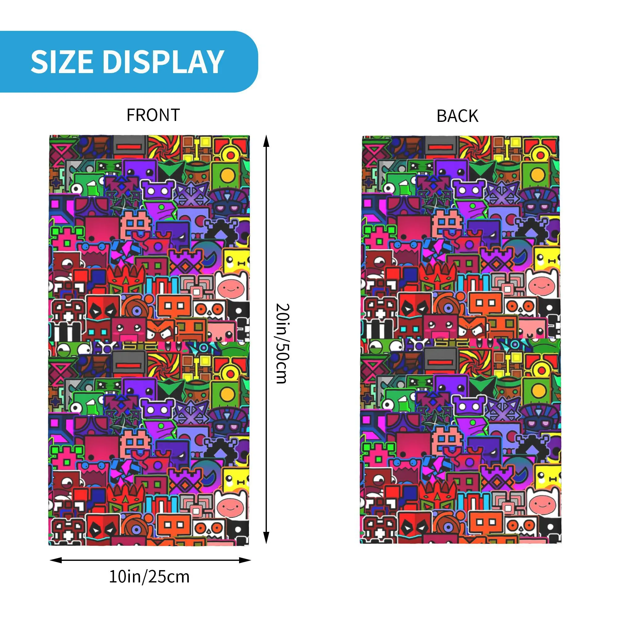 Videogame Geometry Dash Bandana Halsbeenkap Gedrukt Masker Sjaal Warme Fietssjaal Wandelen Vissen Unisex Volwassen Winddicht