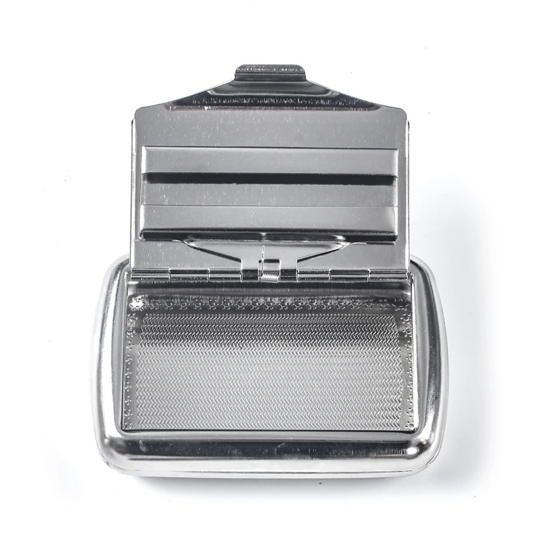 Portable Horizontal Metal Cigarette Case Moisture Proof Pressure Resistant Cigarette Storage Box With Spring Clip Random Pattern