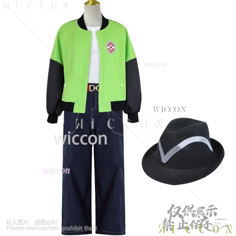 جديد أنيمي لعبة أساطير Z-A تأثيري بطل البطلة زي أخضر أسود سترة طويلة الأكمام زي بيسبول قبعة صبي الفتيات