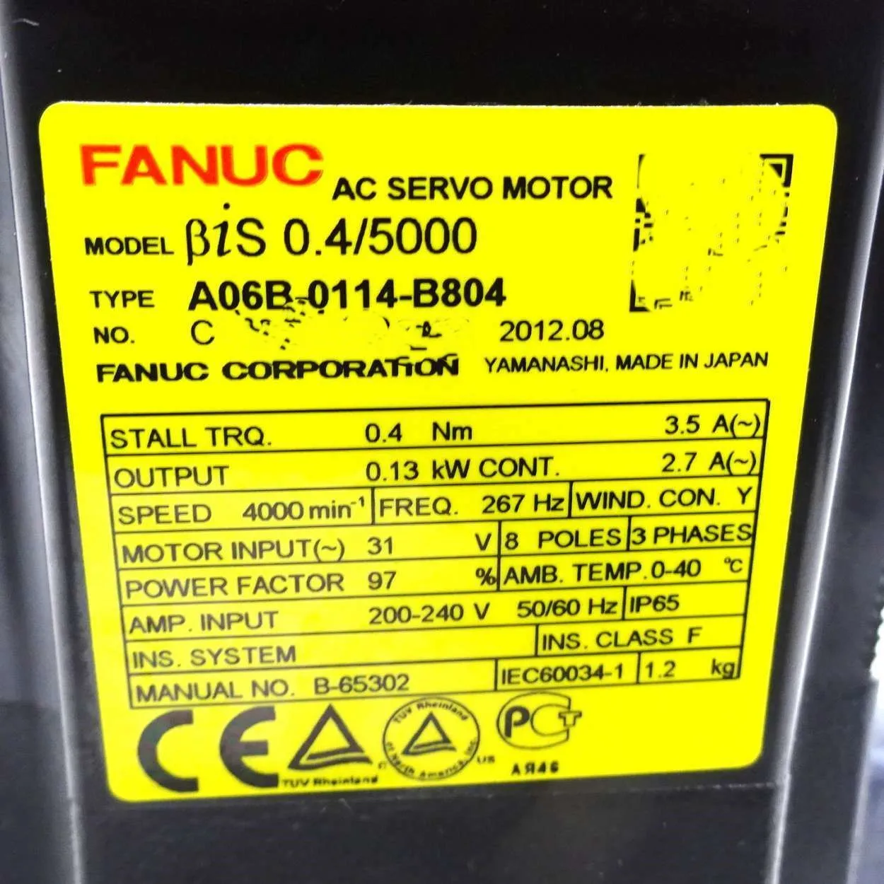 A06B-0114-B804 refurbished Fanuc Servo Motor  warranty 3 months Test OK