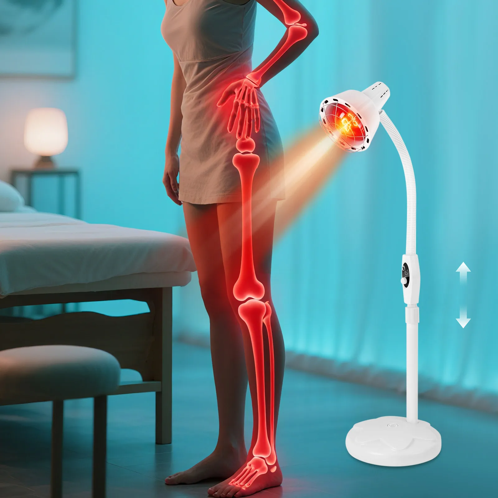 BYMAOCAR 275 Вт ближний инфракрасный тепловой светильник напольная подставка красный набор стоячих ламп инфракрасная светотерапия, терапевтическая лампа для облегчения мышечной боли