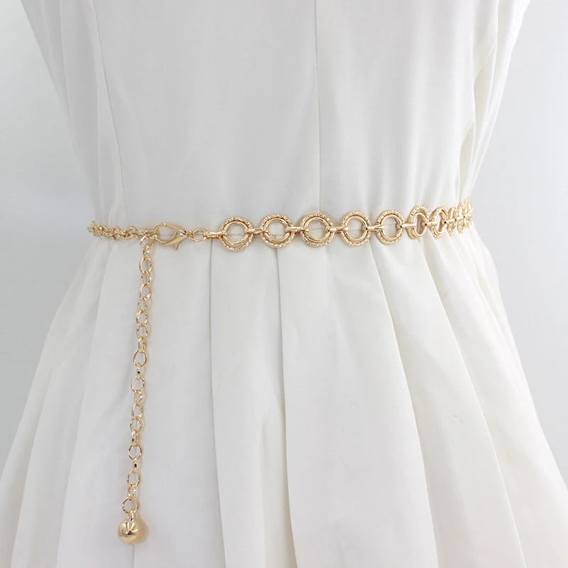 

Metal Waist Chain Adjustable Body Link Belts Suit Dress Thin Waist Belt Trendy Jewelry For Women Sexy Waist Chain Accessories