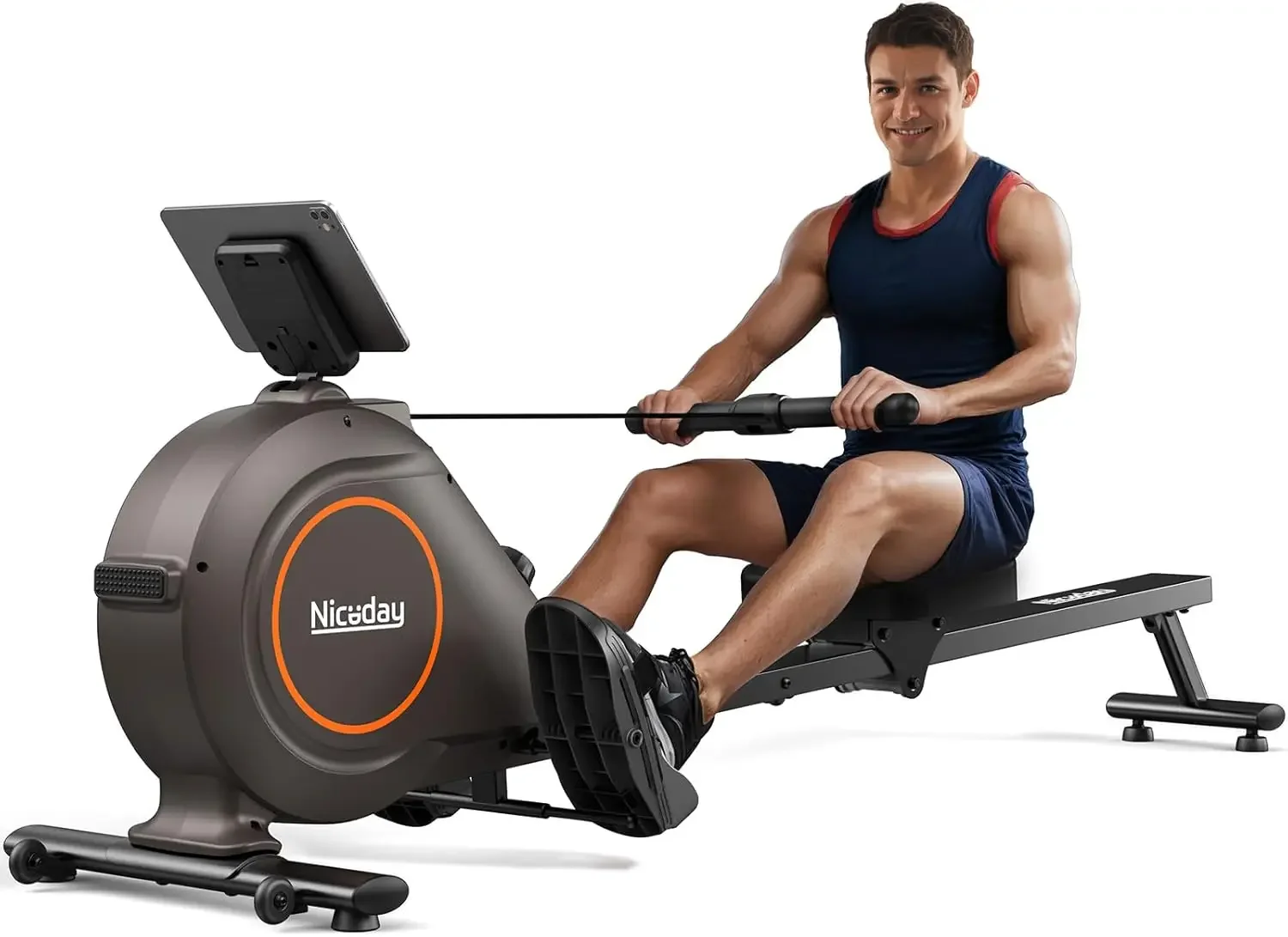 Magnetic Rowing Machine, Quiet Rowing Machines for Home with 350lb Weight Capacity, 16 Levels Adjustable Resistance, Fol