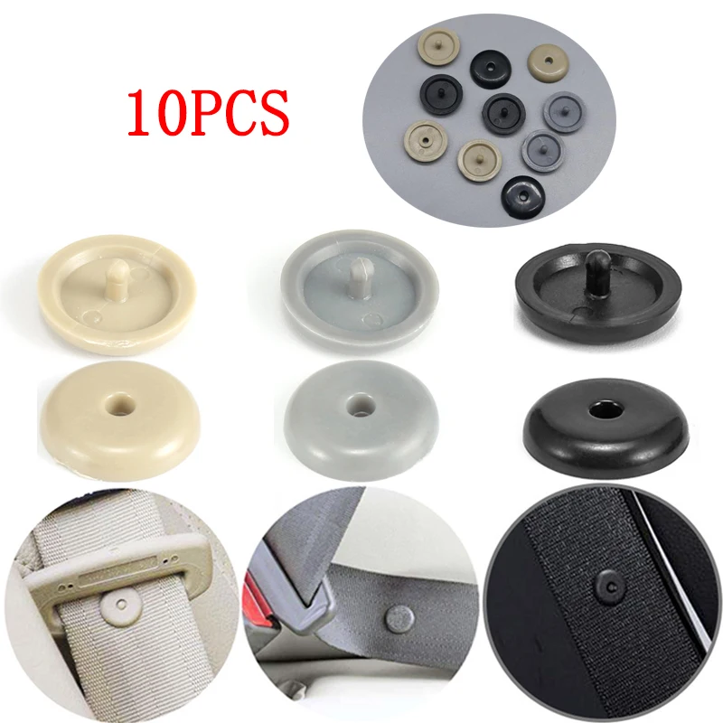 10PCS Car Safety Seat Belt Limit Buckle Clip Retainer Seatbelt StopButton Black Gray Beige Button Auto Interior Accessories