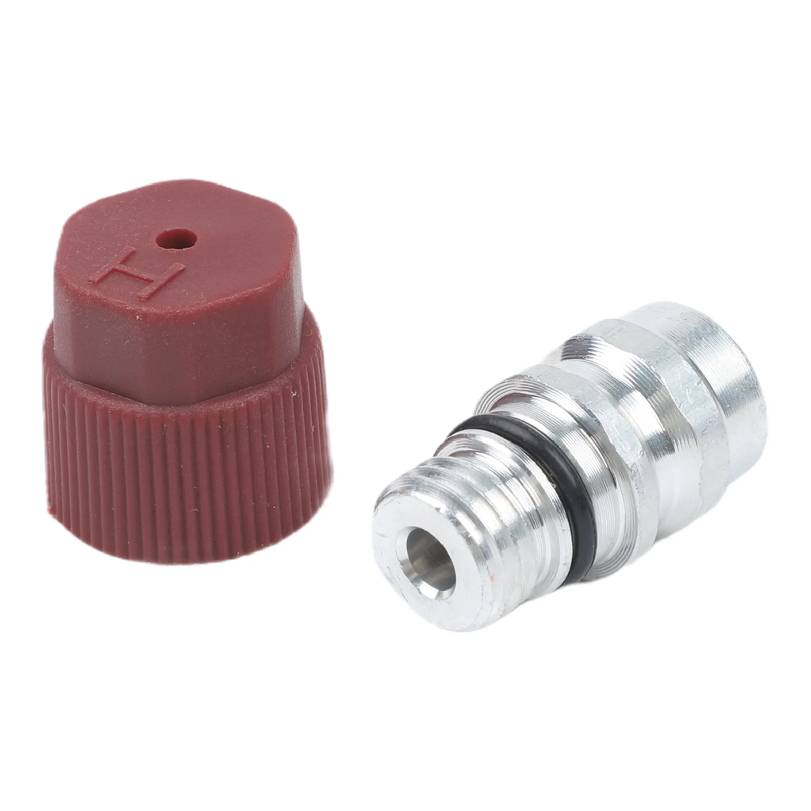 Automotive R-134a High Side For Port Adapter Featuring Replaceable Valve Cores for Chrysler Air Conditioning Maintenance