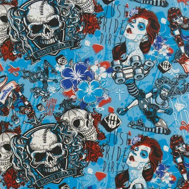 

TSAUTOP TSCW888 width 0.5m*10m size skull water transfer printing hydrographics film hydro dipping film