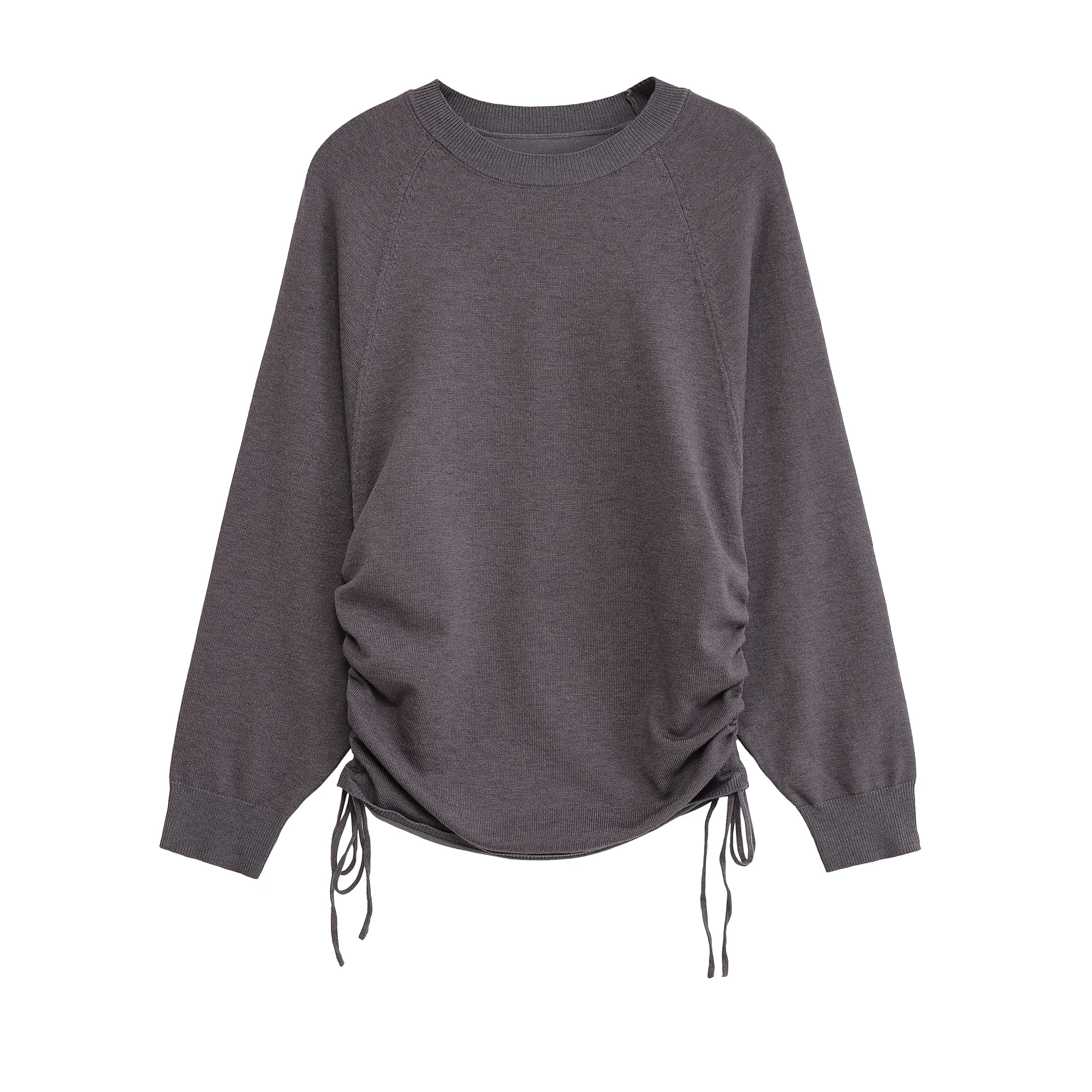 

Women's clothing autumn new products casual and fashionable loose and simple lace-up round neck long sleeve knitted sweater