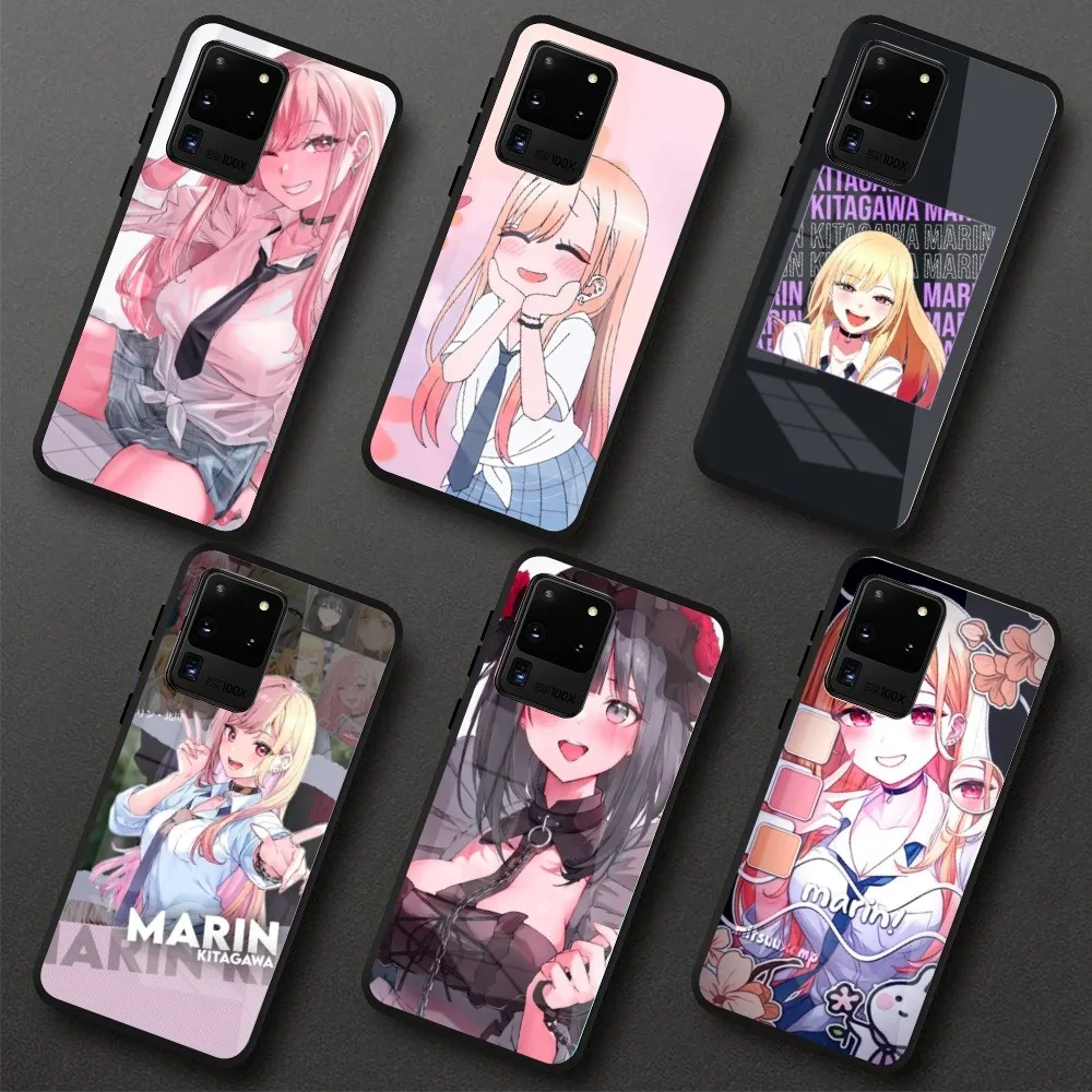 Anime Marin Kitagawa Mobile Phone Case for Samung S23 S22 S21 Pro Ultra A13 A33 A53 NOTE 20 PC Glass Phone Cover Funda