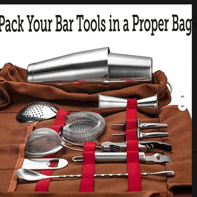 

Professional Bartender Travel Bag Portable Bar Canvas Tool Bag Cocktail Shaker Wine Set Storage Bag Without Tools