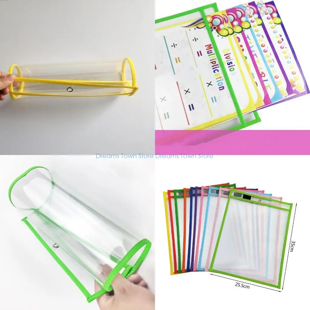 

HX6A Водонепроницаемая папка для документов с сухими стираемыми карманами, многоразовая для обучения письму, 10 шт.