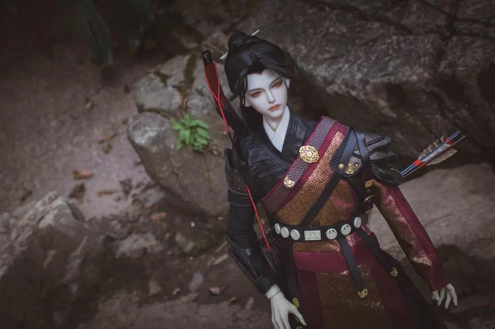 1/3 Scale BJD Doll Wigs Ancient Costume Chinese Hanfu Long Hair Samurai Wig For SD13 Girl SSDF ID72 Uncle Accessories A1941